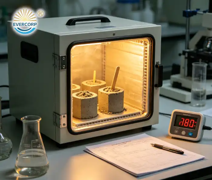 High‑temperature concrete workability test for HPEG 2400