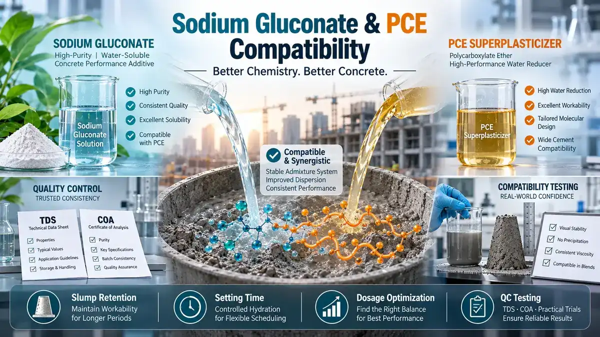 Sodium gluconate and PCE superplasticizer compatibility testing Sodium gluconate and PCE superplasticizer compatibility testing