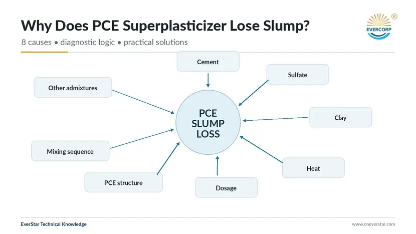 Why Does PCE Superplasticizer Lose Slump? 8 Causes and Practical Solutions